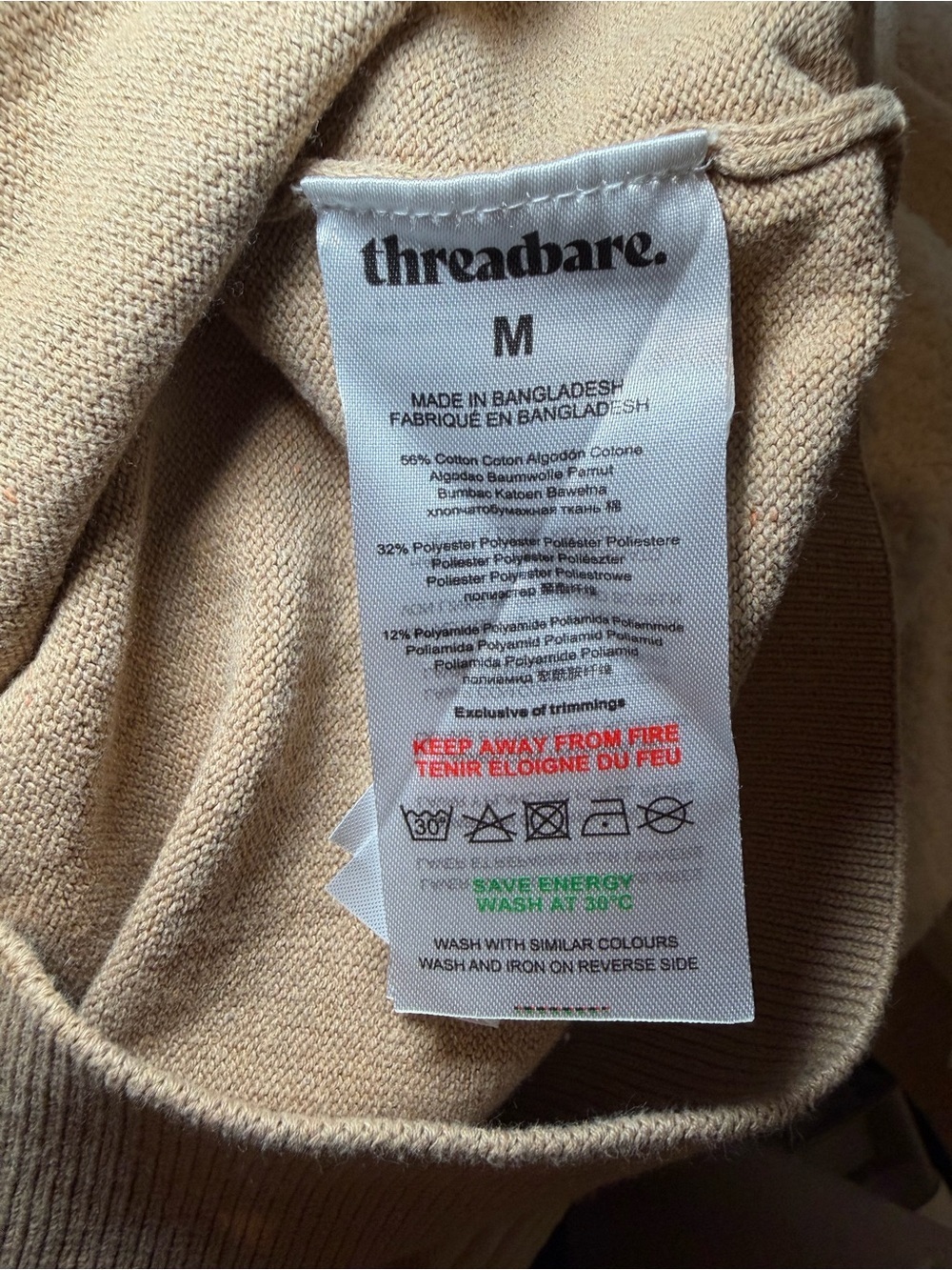 Threadbare Brown & White Colorblock Knit Polo Shirt Women’s Medium - Picture 6 of 8